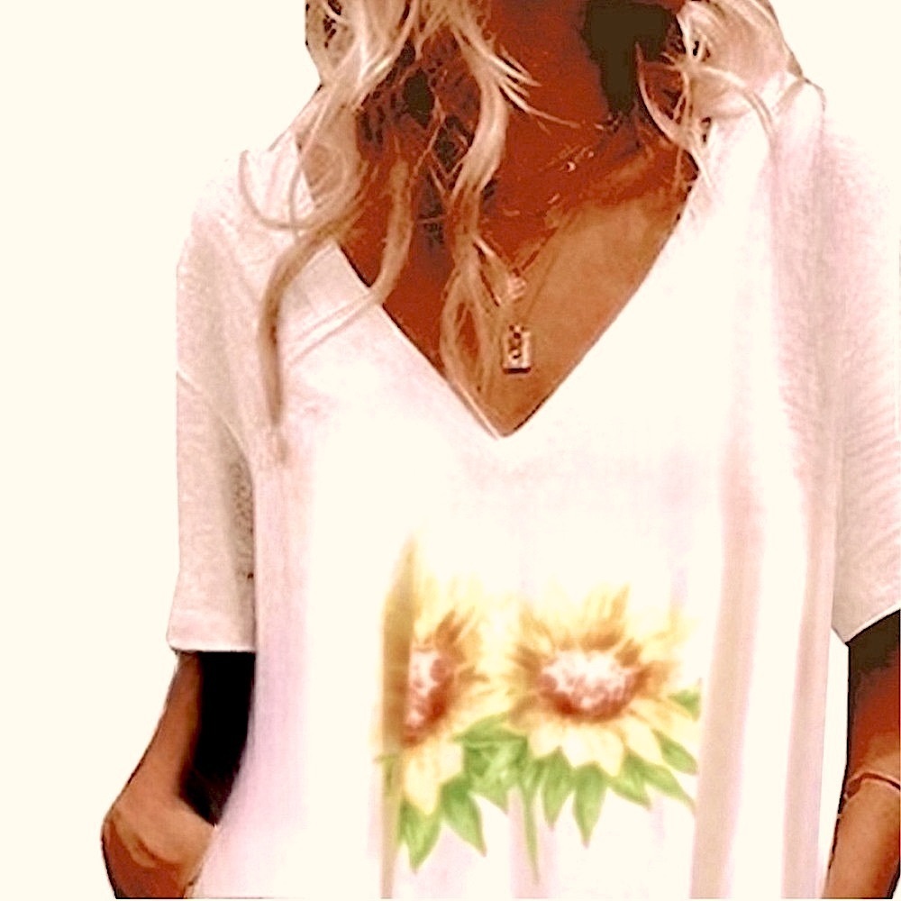 SHOW ME YOUR MUMU Sunflower Tee Shirt, M/L, (8-10), NWT - Picture 2 of 10